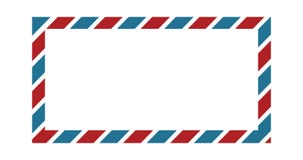 Frontière classique d'enveloppe avec des couleurs rouges et bleues pour le design de carte de salutation, la frontière de papier illustration stock Frontière classique d'enveloppe avec des couleurs rouges et bleues pour le design de carte de salutation, la frontière de papier illustration stock