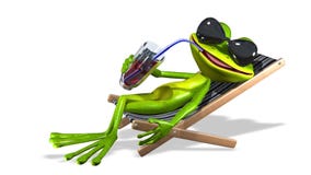 Frosch in einem deckchair vektor abbildung Frosch in einem deckchair vektor abbildung