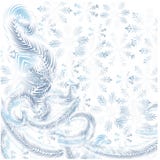 Frost sur la fenêtre, flocons de neige bleus sur le fond blanc illustration de vecteur Frost sur la fenêtre, flocons de neige bleus sur le fond blanc illustration de vecteur