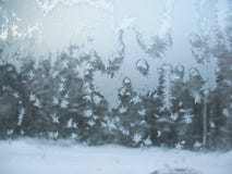 Frosty Pattern On Winter Window Royalty Free Stock Images