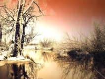 Frosty Winter Sunset Royalty Free Stock Photography Frosty Winter Sunset Royalty Free Stock Photography