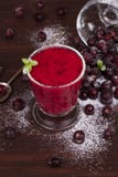 Frozen black currant berries smoothie with mint. royalty free stock image Frozen black currant berries smoothie with mint. royalty free stock image