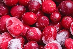 Frozen cranberry pattern. Flat lay, top view, square stock photos Frozen cranberry pattern. Flat lay, top view, square stock photos
