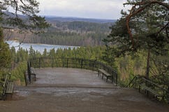 Frozen lake and forest view from the viewpoint Stock Photo Frozen lake and forest view from the viewpoint Stock Photo