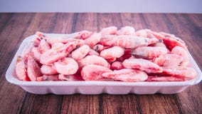 Frozen shrimps in ice. A lot of shrimp close-up. stock photography Frozen shrimps in ice. A lot of shrimp close-up. stock photography