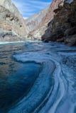 The frozen Zanskar river trekking stock photo The frozen Zanskar river trekking stock photo