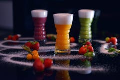 Fruit cocktail in color stock photography Fruit cocktail in color stock photography