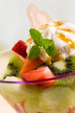 Fruit Salad With Ice Cream,kiwi,strawberry,papaya Royalty Free Stock Photo Fruit Salad With Ice Cream,kiwi,strawberry,papaya Royalty Free Stock Photo