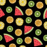 Tropical fruits seamless pattern stock illustration Tropical fruits seamless pattern stock illustration
