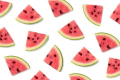 Fruitpatroon van watermeloenplakken royalty-vrije stock afbeeldingen Fruitpatroon van watermeloenplakken royalty-vrije stock afbeeldingen