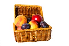 Fruits In The Wicker Basket Royalty Free Stock Photography