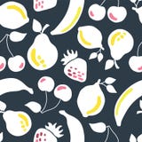 Fruits seamless vector pattern dark background vector illustration Fruits seamless vector pattern dark background vector illustration
