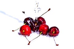Frutta della ciliegia con le gocce di acqua su fondo bianco fotografia stock libera da diritti Frutta della ciliegia con le gocce di acqua su fondo bianco fotografia stock libera da diritti