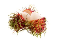 frutta tropicale del rambutan fresco isolata su un fondo bianco fotografie stock libere da diritti frutta tropicale del rambutan fresco isolata su un fondo bianco fotografie stock libere da diritti