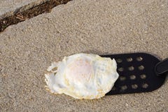Frying An Egg On The Sidewalk Royalty Free Stock Photo Frying An Egg On The Sidewalk Royalty Free Stock Photo