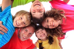 Frères et soeurs heureux Images libres de droits Frères et soeurs heureux Images libres de droits