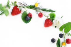 Frühlings-Frucht-und Blumen-Girlande lizenzfreie stockfotografie Frühlings-Frucht-und Blumen-Girlande lizenzfreie stockfotografie