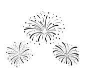 Fuegos artificiales dibujados mano del garabato del vector, fondo de la celebración, elementos negros del diseño aislados libre illustration Fuegos artificiales dibujados mano del garabato del vector, fondo de la celebración, elementos negros del diseño aislados libre illustration