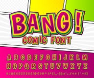 Fuente cómica creativa Alfabeto del vector en arte pop del estilo libre illustration Fuente cómica creativa Alfabeto del vector en arte pop del estilo libre illustration