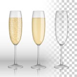Full and empty glass of champagne and white wine on a transparent background. vector glass. Holiday Merry vector illustration Full and empty glass of champagne and white wine on a transparent background. vector glass. Holiday Merry vector illustration