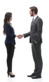 Full-length Handshake, Business Partners, Isolated On White Back Royalty Free Stock Images Full-length Handshake, Business Partners, Isolated On White Back Royalty Free Stock Images