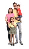 Portrait of happy family with children on white background stock photo Portrait of happy family with children on white background stock photo