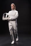 Professional lady astronaut is moving forward royalty free stock image Professional lady astronaut is moving forward royalty free stock image