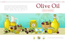 Fumetto Olive Oil Web Page Template illustrazione vettoriale Fumetto Olive Oil Web Page Template illustrazione vettoriale