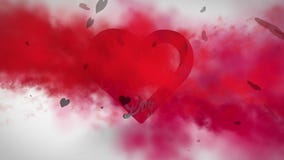 Fumée rouge avec le message de valentines Fumée rouge avec le message de valentines