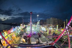 Fun Fair Carnival Luna Park panoramic wheel Royalty Free Stock Photo Fun Fair Carnival Luna Park panoramic wheel Royalty Free Stock Photo