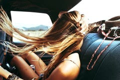 Fun girl on a road trip adventure Fun girl on a road trip adventure