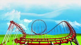 Fun park roller coaster animation.