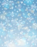 Fundo azul com floco de neve e bokeh ilustração stock Fundo azul com floco de neve e bokeh ilustração stock