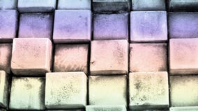 Fundo colorido brilhante Quadrados 3d abstratos Cubos do fundo em amarelo, em alaranjado e em roxo fotos de stock Fundo colorido brilhante Quadrados 3d abstratos Cubos do fundo em amarelo, em alaranjado e em roxo fotos de stock