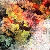 Fundo colorido floral com as flores pequenas em contexto listrado e manchado do grunge ilustração royalty free Fundo colorido floral com as flores pequenas em contexto listrado e manchado do grunge ilustração royalty free