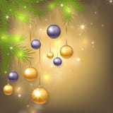 Fundo do Natal com quinquilharias e árvore ilustração do vetor Fundo do Natal com quinquilharias e árvore ilustração do vetor