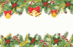 Fundo do Natal com ramos de elementos spruce e decorativos ilustração stock Fundo do Natal com ramos de elementos spruce e decorativos ilustração stock
