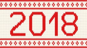 Fundo feito malha com inscrição 2018 ilustração stock Fundo feito malha com inscrição 2018 ilustração stock