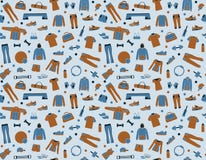 Fundo sem emenda com roupa e acessórios para a aptidão ilustração stock Fundo sem emenda com roupa e acessórios para a aptidão ilustração stock