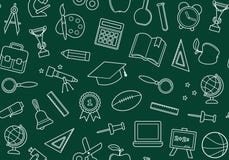 Fundo sem emenda da escola em um quadro-negro ilustração do vetor Fundo sem emenda da escola em um quadro-negro ilustração do vetor