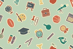 Fundo sem emenda do vintage da escola ilustração stock Fundo sem emenda do vintage da escola ilustração stock