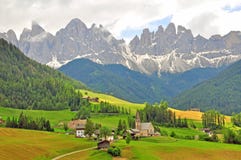 Funes, Bolzano. Amazing Landscape In Dolomites Stock Images