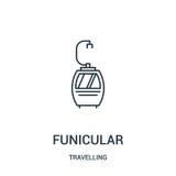 funicular icon vector from travelling collection. Thin line funicular outline icon vector illustration. Linear symbol vector illustration funicular icon vector from travelling collection. Thin line funicular outline icon vector illustration. Linear symbol vector illustration