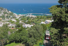 Funicular road from port Granda Marine. Capri, Italy