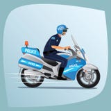 Funkcjonariusza policji lub policjanta jazda na motocyklu ilustracja wektor Funkcjonariusza policji lub policjanta jazda na motocyklu ilustracja wektor