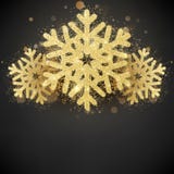 Funkelnde Funkeln bedeckte Goldschneeflocke Einladungsguten rutsch ins neue jahr und Weihnachtskartenschablone ENV 10 stock abbildung Funkelnde Funkeln bedeckte Goldschneeflocke Einladungsguten rutsch ins neue jahr und Weihnachtskartenschablone ENV 10 stock abbildung