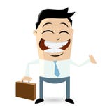 Funny cartoon businessman with suitcase stock illustration Funny cartoon businessman with suitcase stock illustration