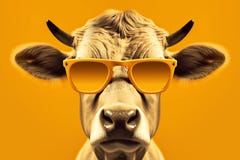 Free Funny Cow In Sunglasses, Vacation Concept Royalty Free Stock Photography - 282240637