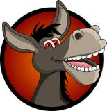 Funny donkey head cartoon
