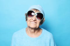 Funny happy grandmother royalty free stock photography Funny happy grandmother royalty free stock photography